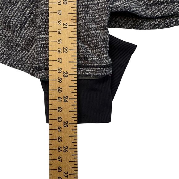 Lululemon Base Runner Half-Zip Sweater Gray & Black Herringbone Size 4 - Picture 15 of 16